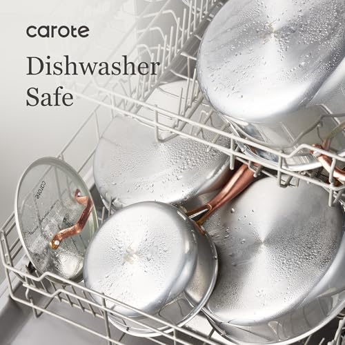 21pcs Tri Ply Stainless Steel Cookware Set (Gold / 21 PCS)