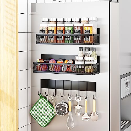 Magnetic Spice Rack for Refrigerator (3 Pack)