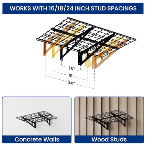 1 Pack 2x3ft Garage Shelving Wall (1 pack-2x3 ft / Black)