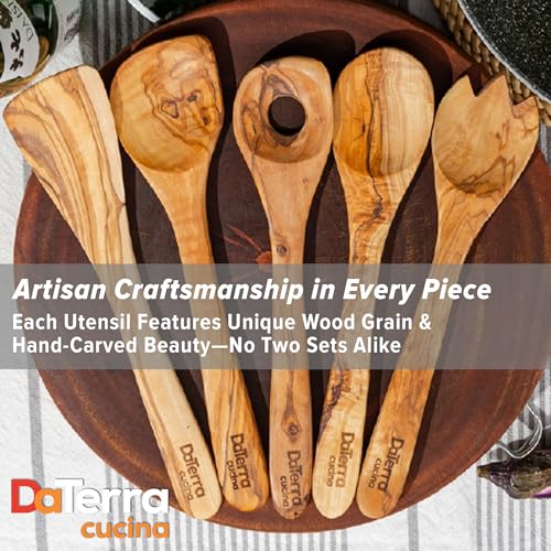 12 Inch Olive Wood Cooking Utensil Set 5