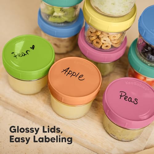 12pk 4oz Glass Baby Food Containers with Lids (12-pk 4 Ounce / Kea)