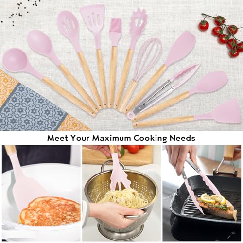 19 PCS Pink Kitchen Cooking Utensils Set Kitchen Tools Set (Pink)