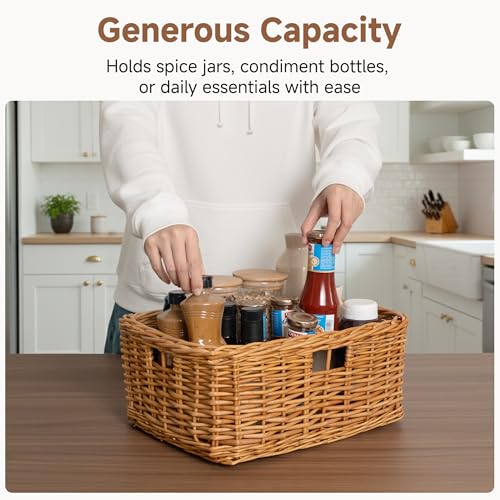 Pantry Baskets (Willow(Light Brown) / 15"L x 11"W x 6¾"H)