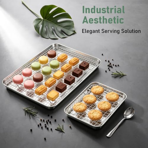 Baking Sheet with Wire Rack Set (16+12+9 Inch)