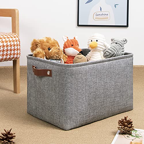 Medium Storage Baskets for Organizing (Grey / L-15"x11"x9.5")