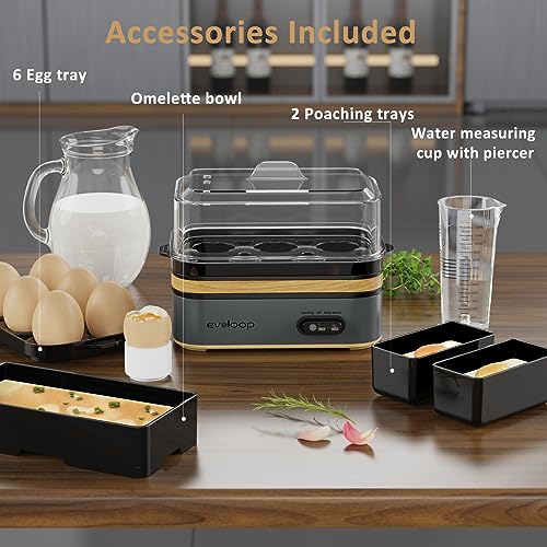 Rapid Egg Cooker Electric 6 Eggs Capacity (Black)