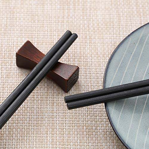 10 Pairs Fiberglass Chopsticks (black bamboo texture)
