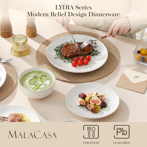 24 Piece Farmhouse Dinnerware Set for 8 (White / Service for 8 (24 Pcs))