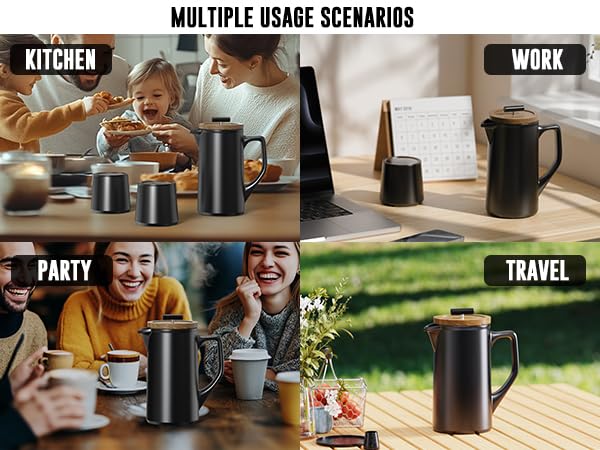 Ceramic French Press 22oz (Black)