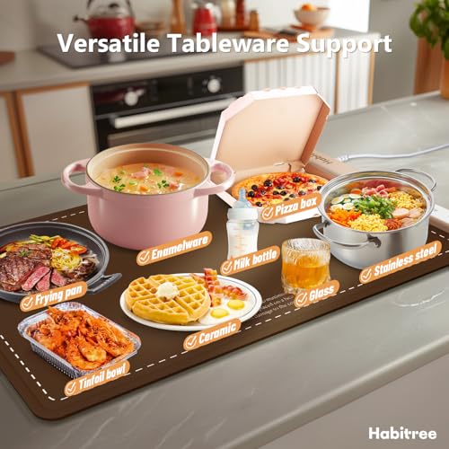 Warming Silicone Mat for Food (Large 1pack / Brown)