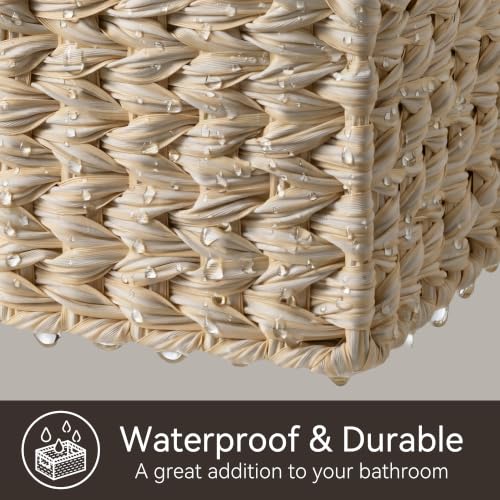 Wicker Baskets for Organizing (Butter Milk / 16½"L x 13"W x 7½"H)