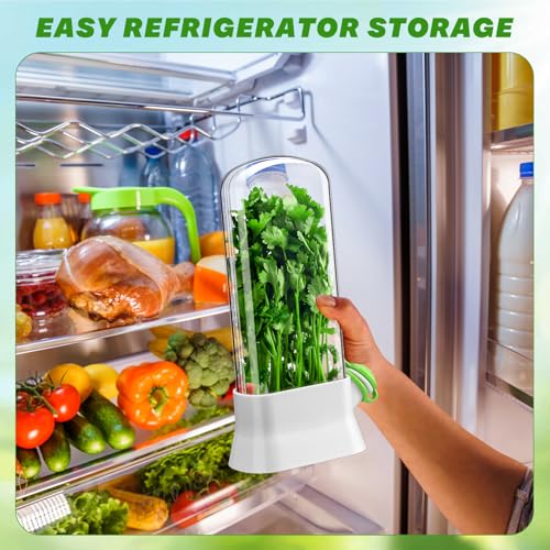 2 Pcs Herb Saver for Refrigerator Fresh Herb Keeper (White)
