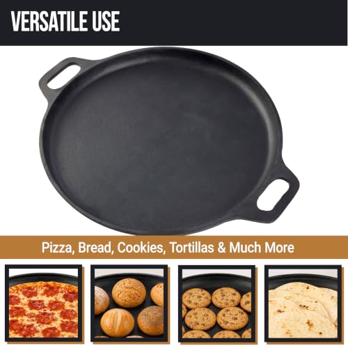 Cast Iron Pizza Pan with Dual Handles (16")