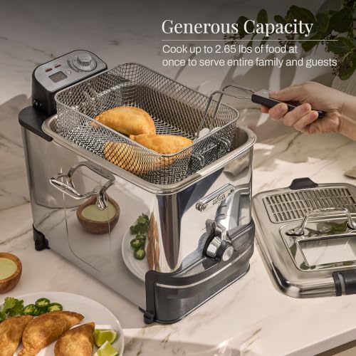Electric Deep Fryer with Basket and Lid