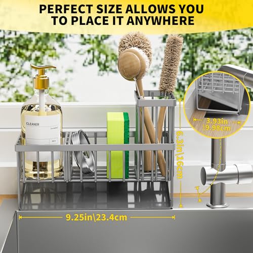 Sink Caddy Organzier with High Brush Holder