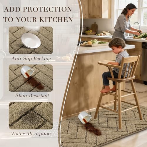 Kitchen Runner Rug (Tan / 20"x48")