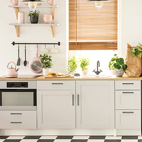 Matte Black Cabinet Handles Solid Cabinet Pulls 6 (Black / Flat Black 6-1/4'' Hole Center)