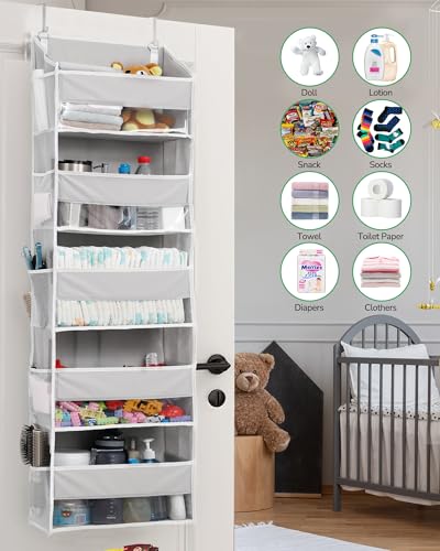 2 Pack 5 tier Over the Door Organizer Light Gray (Light Grey / 2 Pack-5 Tier)