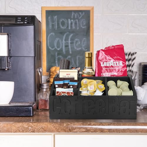 Coffee Bar Organizer for Coffee Bar Accessories (7 Compartments)