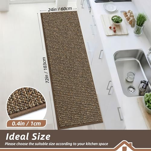 Kitchen Runner Rugs 24"x72" (Brown / 24" X 72" (Rectangular))