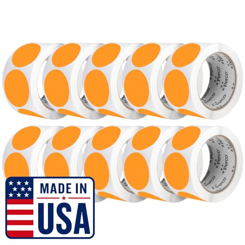 Neon Orange Perforated Round Circle Dot Sticker 2 (Neon Orange / 2 Inch)