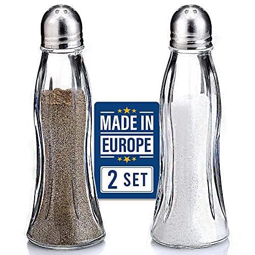 Salt and Pepper Shakers Glass Set (2 Count)