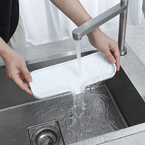 Silicone Soap Dish with Drain Spout (White / L(12"×4"))