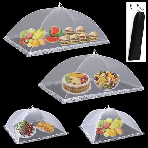 Food Covers for Outside Mesh (2 Pack 40"X24" + 2 Pack 17"X17")