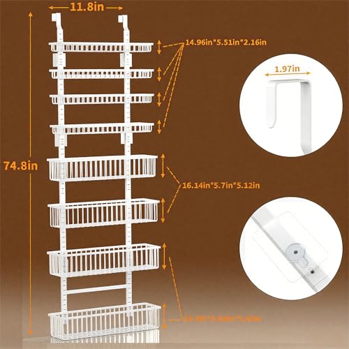 White Over The Door Pantry Organizer (White / 8-Tier)