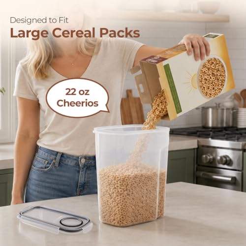 Airtight Cereal Storage Containers with Lids 6.7Qt 2Pack (6.7Qt-Rectangle)