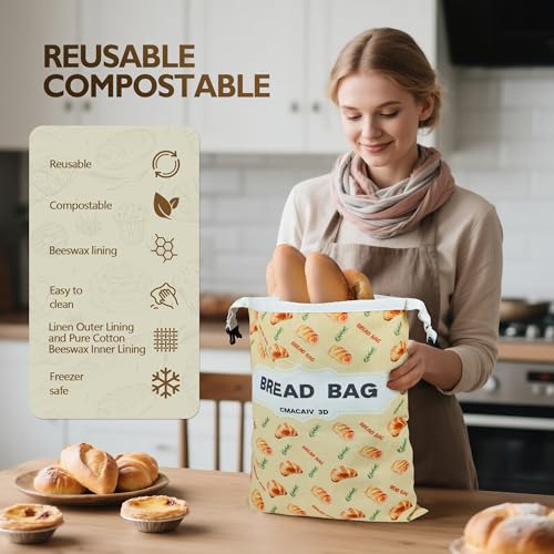 2 Pack Beeswax Bread Bag (Rosemary &Wheat)