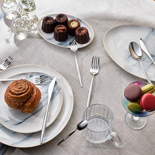 Lizbon - 18/10 Stainless Steel Silverware Set for 12, 60 Piece Heavy Duty Flatware Set, Dishwasher Safe Modern Cutlery incl. Kitchen Forks, Spoons, Knives Eating Utensils Sets - Platin (Lizbon 60-Piece / 60-Piece)