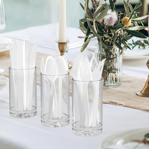 360 Count Extra Heavy Duty White Plastic Forks Disposable (White)