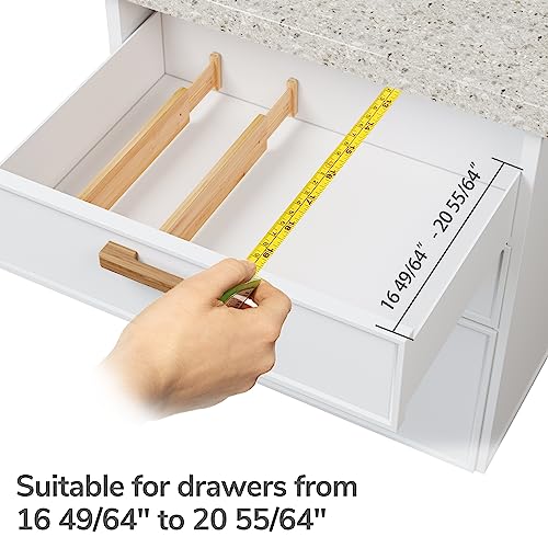 Bamboo Expandable Drawer Dividers (Natural / 2''H, 16.65''-22''L)
