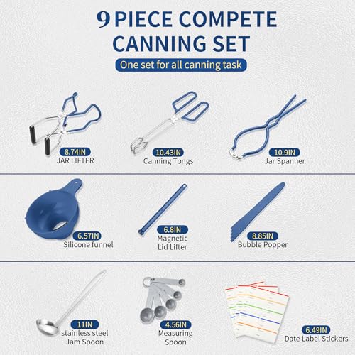 Canning Supplies Starter Kit (9-Pcs Set / Blue)