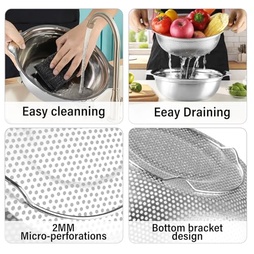 Extra Large 5.5QT Stainless Steel Colander (2 Count)