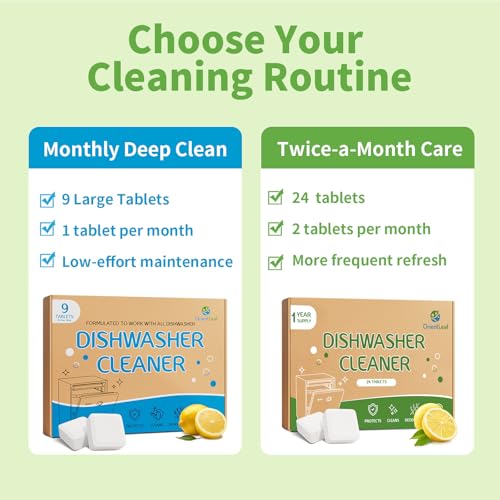Dishwasher Cleaner Tablets and Deodorizer (1 Count (Pack of 24))