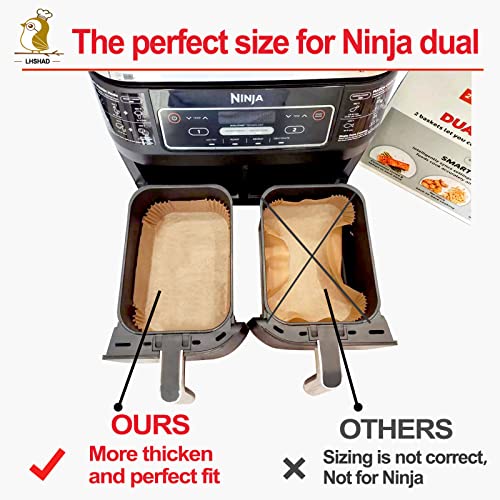 Air Fryer Liner Rectangular for Ninja Foodi Dual Basket 8QT 10QT