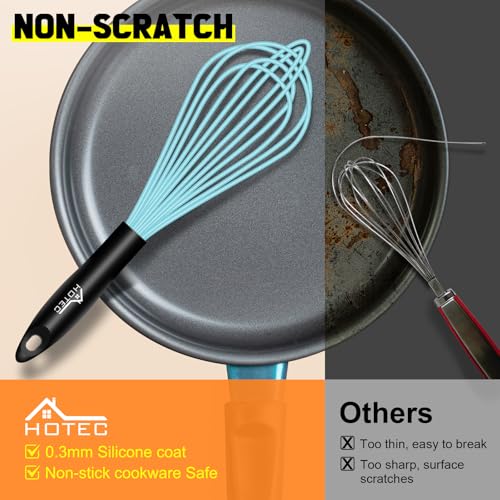4 Pieces Silicone Whisks Set (Blue)