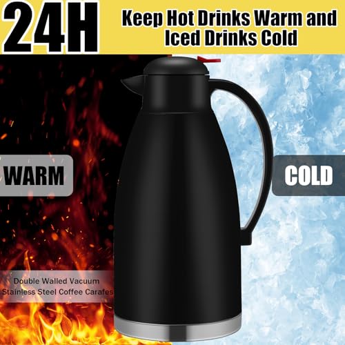2 Pcs 102 oz Stainless Steel Thermal Coffee Carafe (Black / 102 oz)