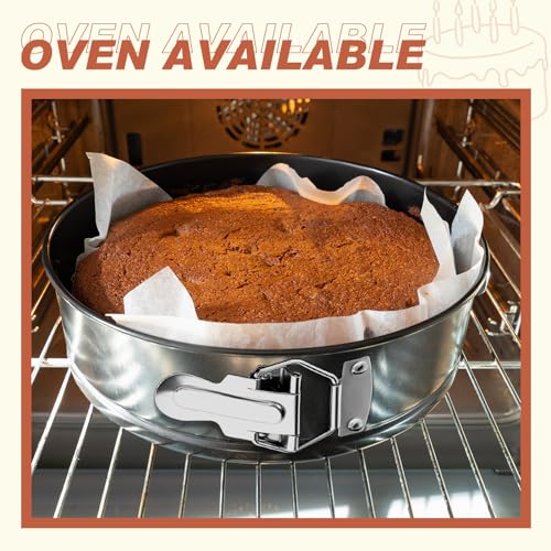 4 Pcs 6 Inch Non Stick Springform Pan with Removable Bottom Black (4 Count)