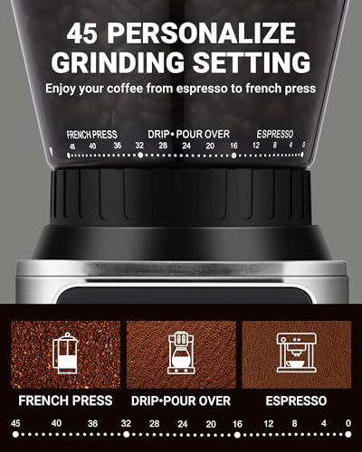 Burr Coffee Grinder (Modern Silver)