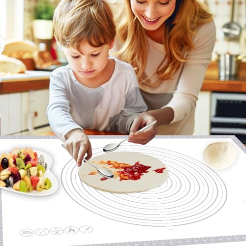 Pastry Dough Mat Silicone Baking Mats for Rolling Out Dough (Gray / 24"L x 32"W)