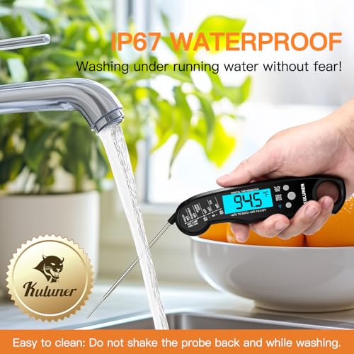 Digital Instant Read Meat Thermometer for Cooking (Black)