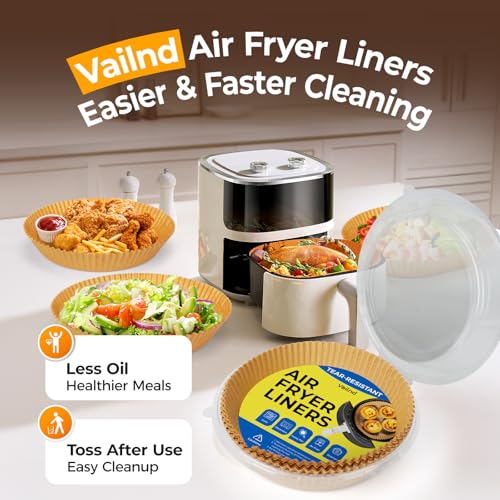 Round 100Pcs 8Inch Air Fryer Paper Liners Disposable for 5 (100 Count)