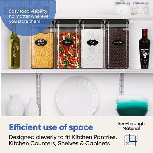 Airtight Food Storage Boxes with Labels (4 Count)