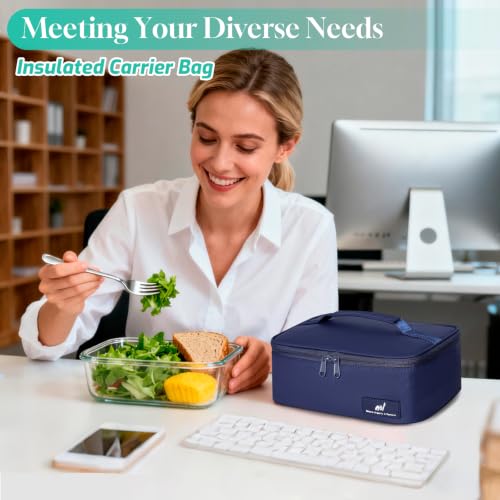 NOL Insulated Lunch Bag for Adults (Navy Blue / Small (4.5 Liters))