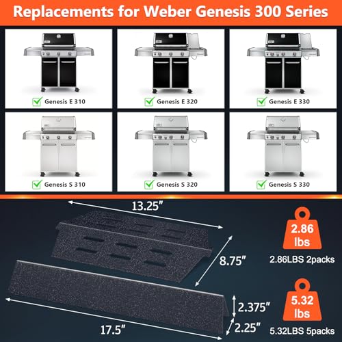 Genesis Grill Parts for Weber Genesis 300 Series Grills with Front Control (17.51")