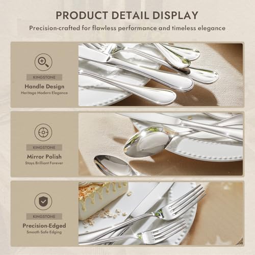 18 10 Stainless Steel Silverware Set for 4 (Silver / 20-Piece)