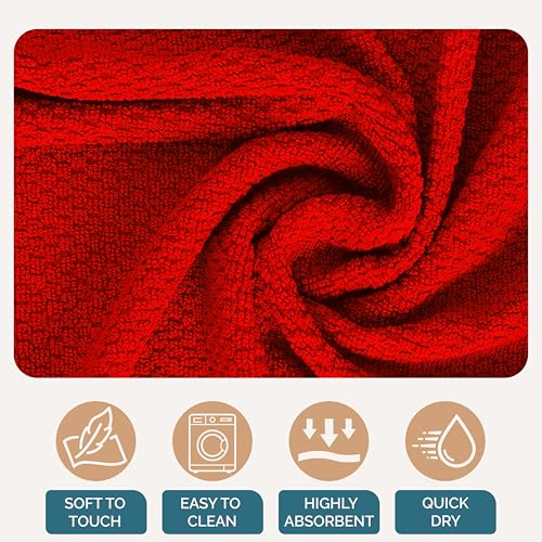 Kitchen Towel Set 8 Pc (Terry - Red / Kitchen Towel Set - 8 Pack)